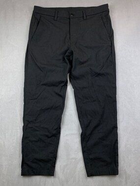Lululemon Mens 34 Black Chino ABC Commission Pant Slim Wool Tapered M5561S 34x27